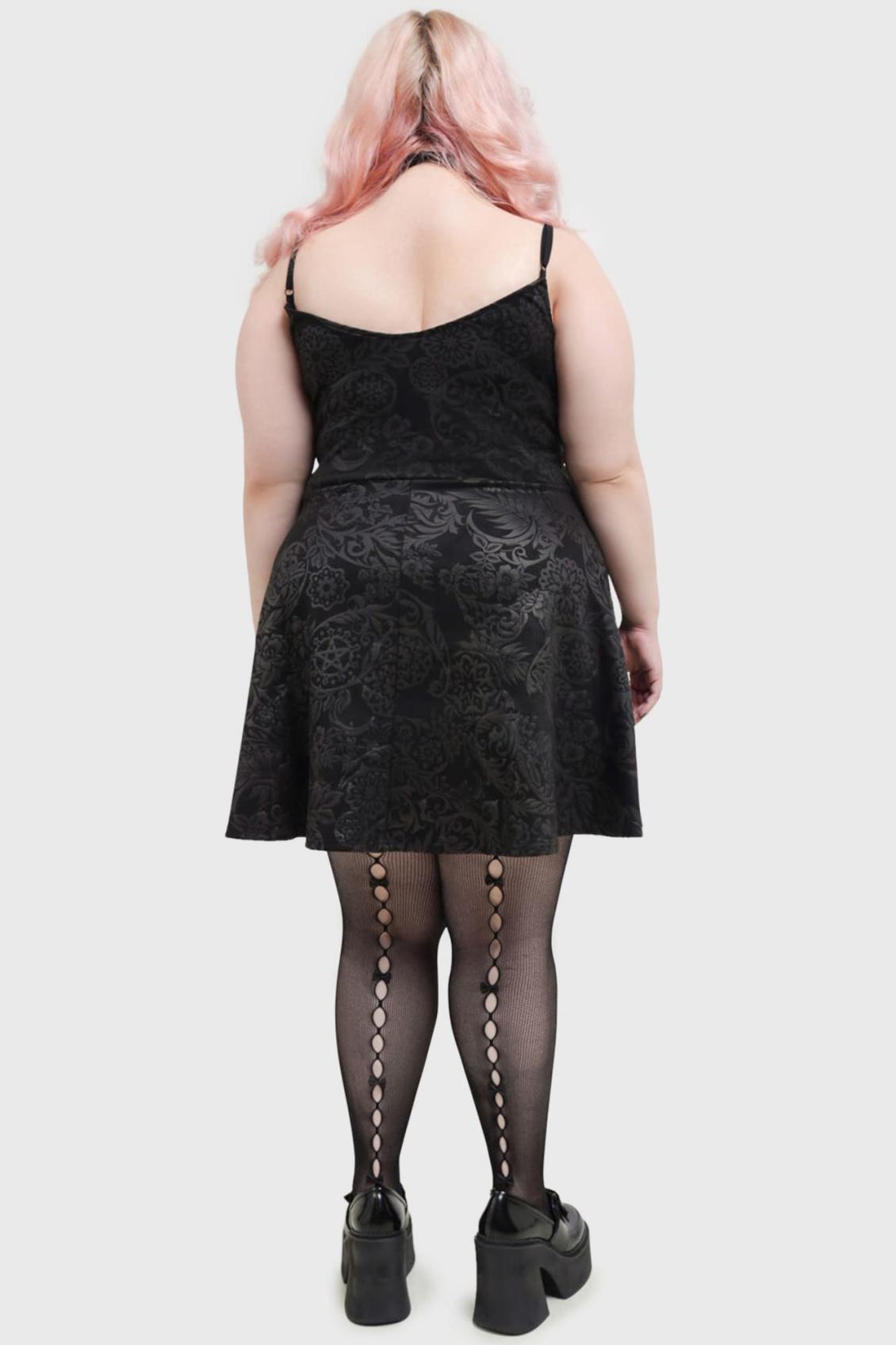 Women Mini | Killstar Magica Skater Dress [BLACK LILY]