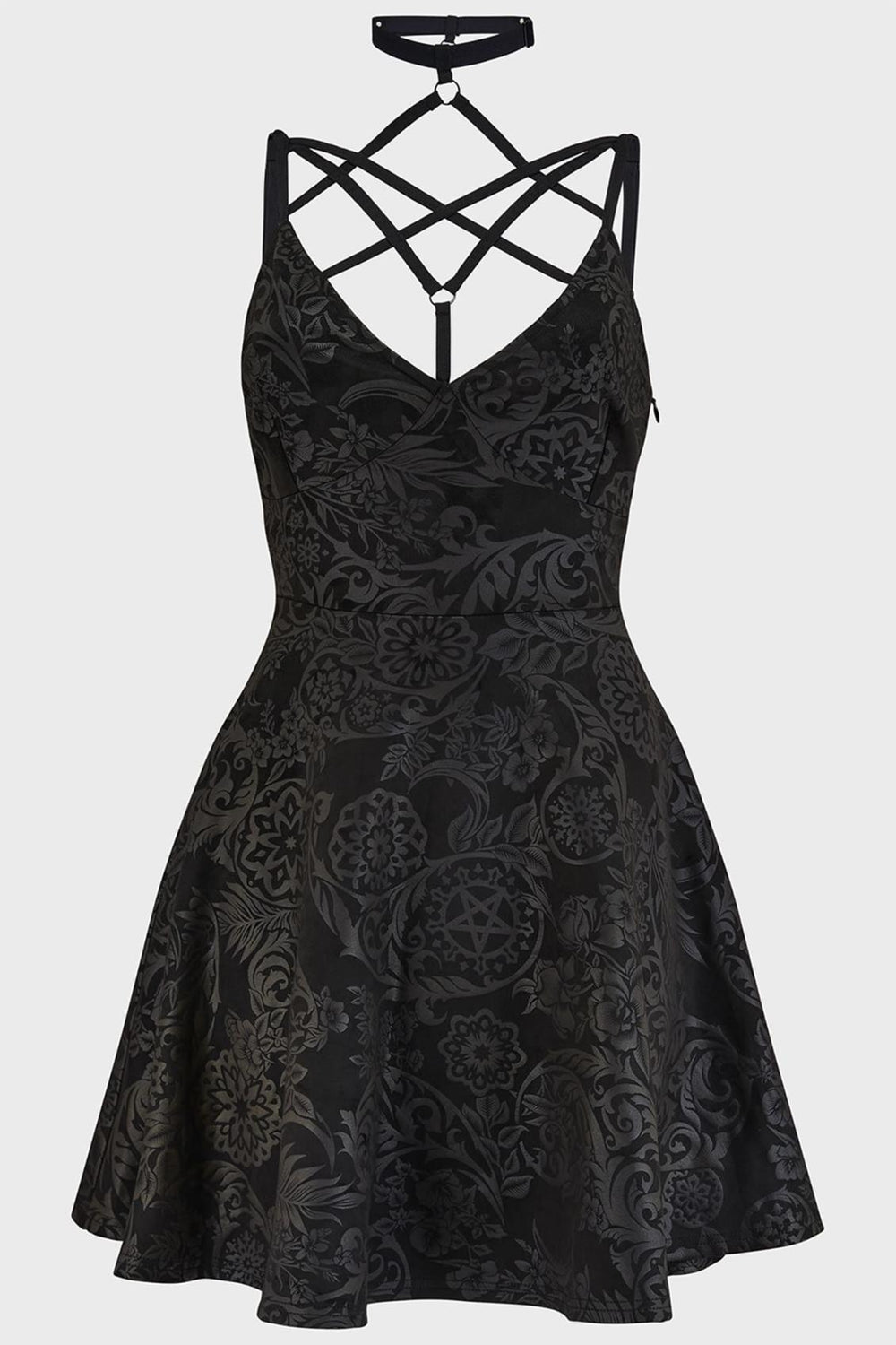 Women Mini | Killstar Magica Skater Dress [BLACK LILY]
