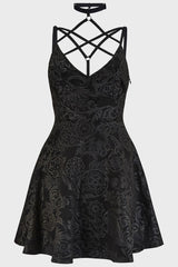Women Mini | Killstar Magica Skater Dress [BLACK LILY]