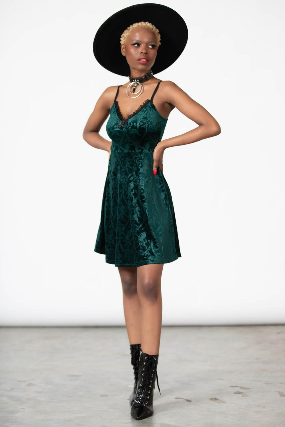 Women Mini | Killstar Mistress Of Mayhem Skater Dress [EMERALD]
