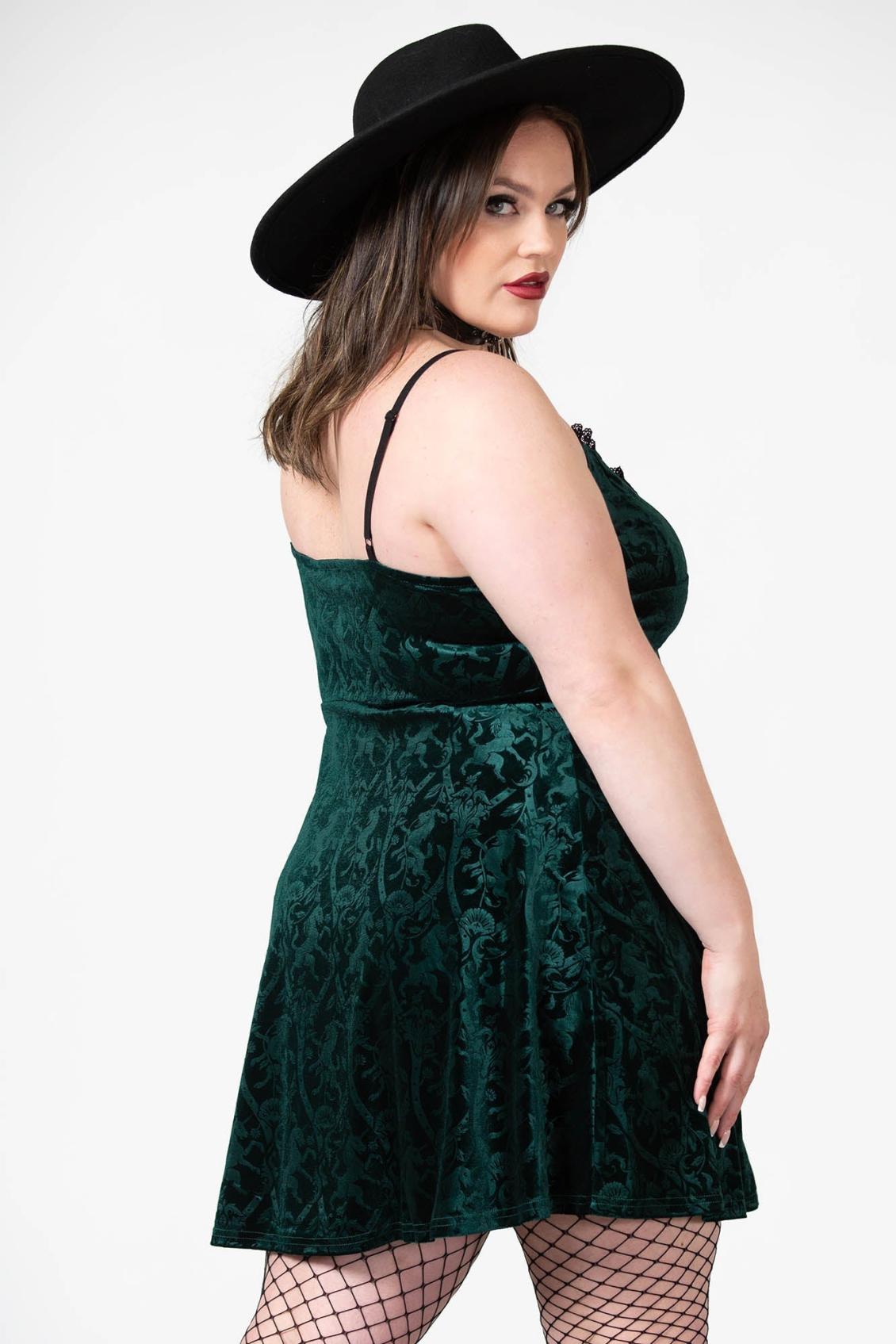 Women Mini | Killstar Mistress Of Mayhem Skater Dress [EMERALD]