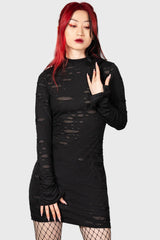 Women Mini | Killstar Sinners Glimmer Long Sleeve Dress