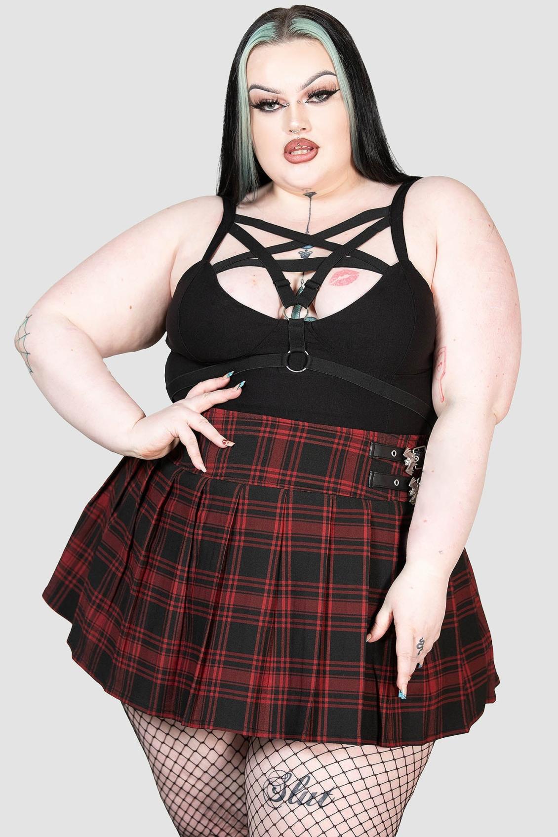 Women Mini Skirts | Killstar Bat Girl Skirt [TARTAN]