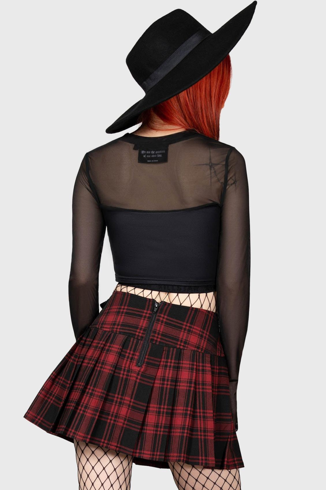 Women Mini Skirts | Killstar Bat Girl Skirt [TARTAN]