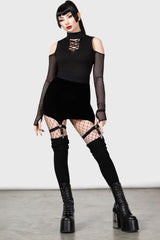 Women Mini Skirts | Killstar Cassandra Velvet Mini Skirt [B]