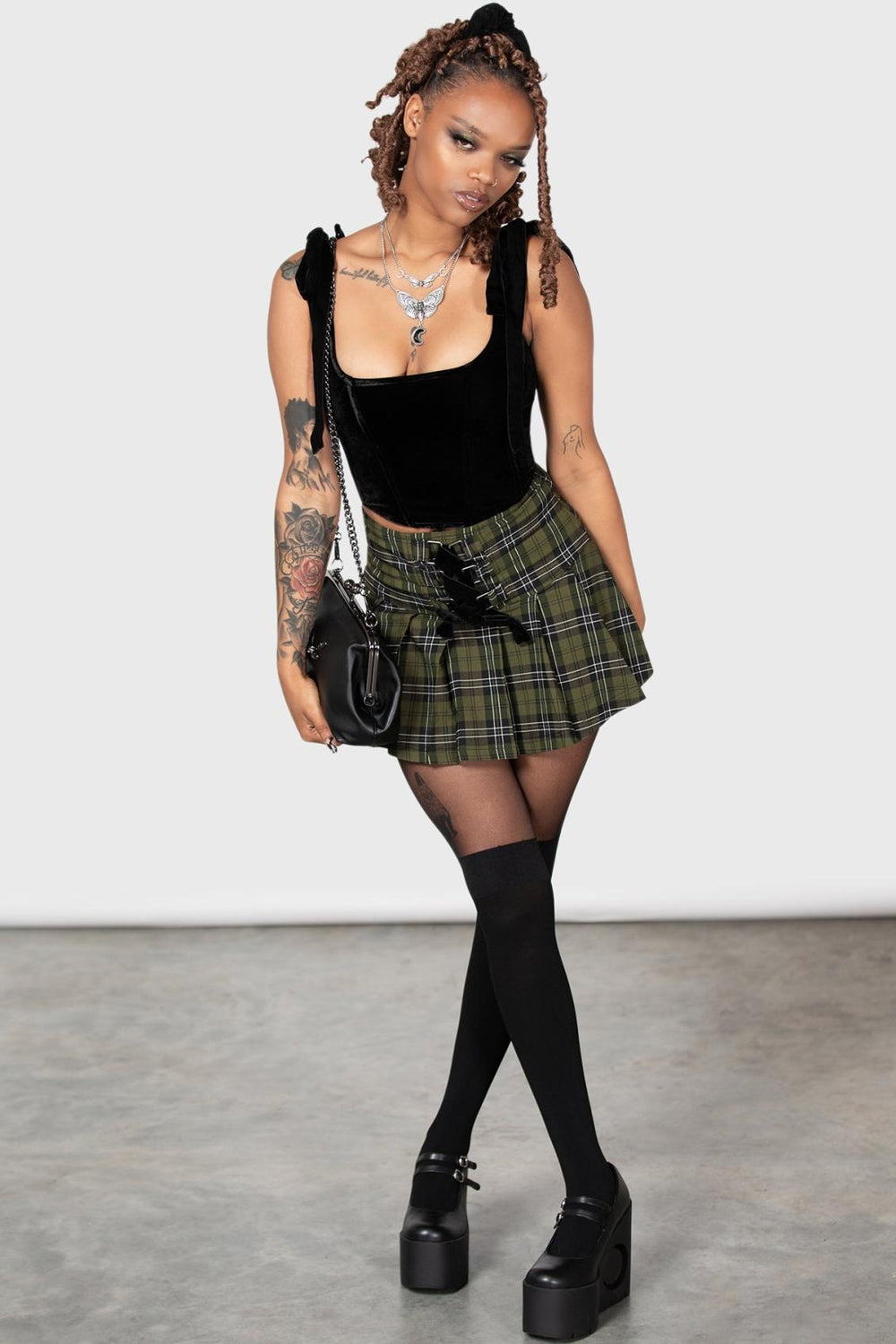 Women Mini Skirts | Killstar Dark Canopy Pleated Skirt