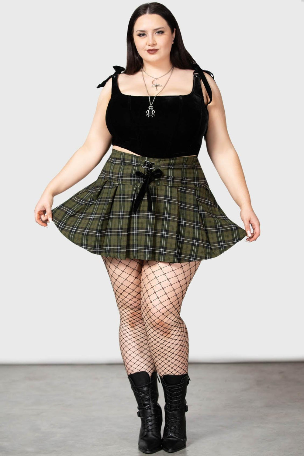 Women Mini Skirts | Killstar Dark Canopy Pleated Skirt