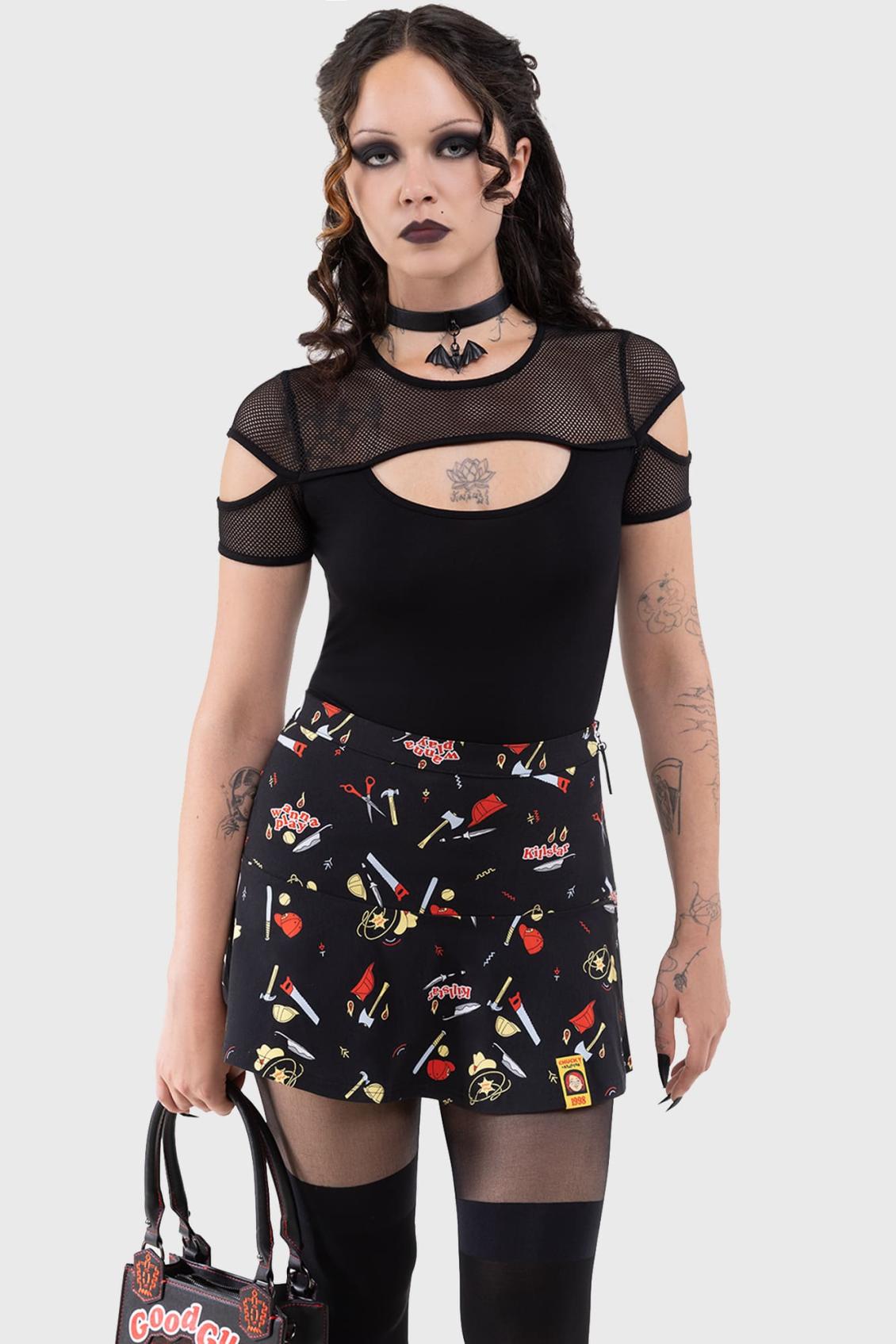 Women Mini Skirts | Killstar It&#039;s Time To Play Mini Skirt