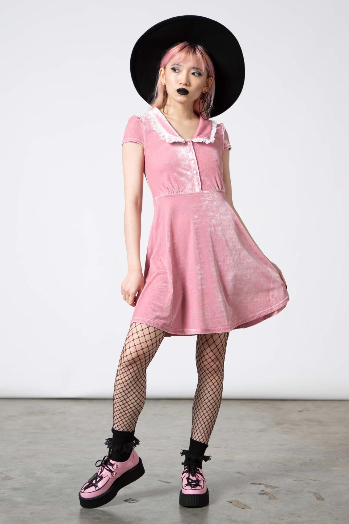 Women Party | Killstar Every Mourning Collar Dress [PASTEL PINK]