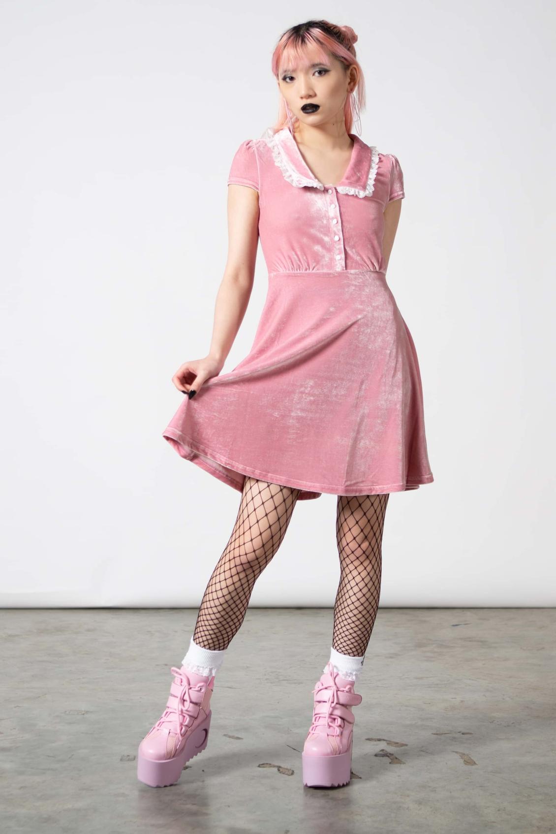 Women Party | Killstar Every Mourning Collar Dress [PASTEL PINK]