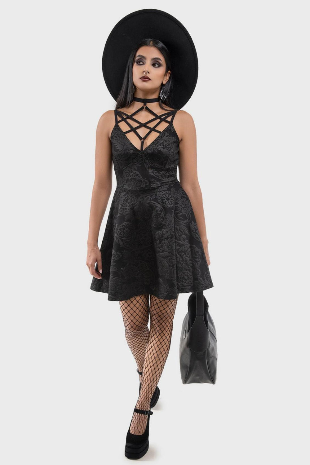 Women Party | Killstar Magica Skater Dress [BLACK LILY]