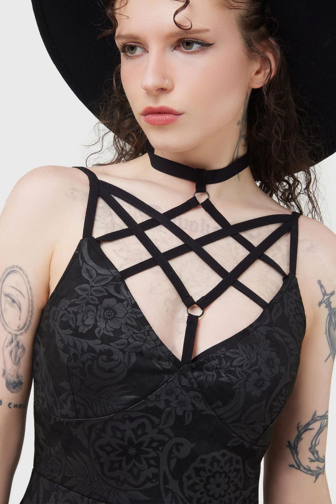 Women Party | Killstar Magica Skater Dress [BLACK LILY]