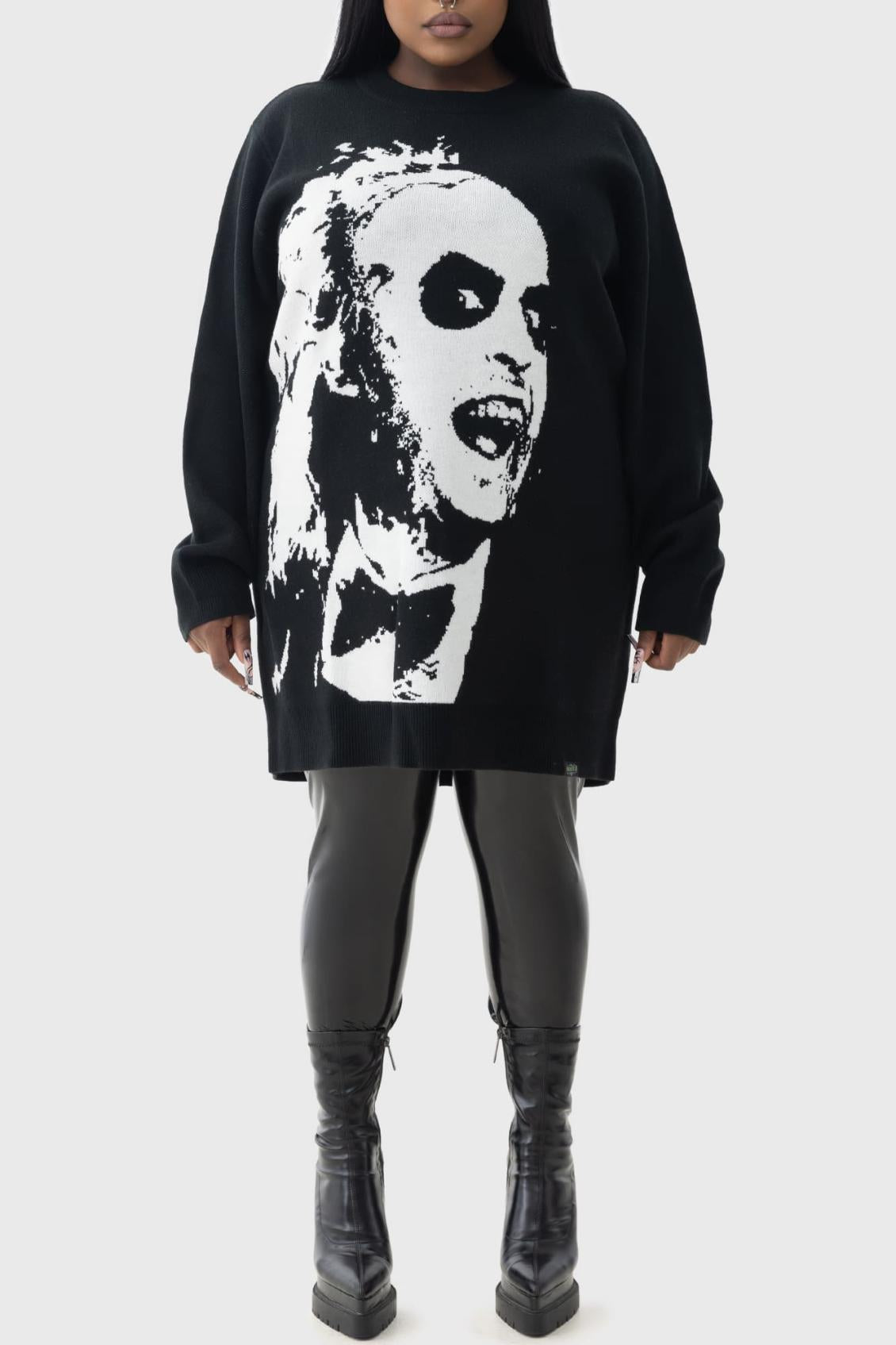 Women Sweaters | Killstar Ghost With The Most Intarsia Sweater