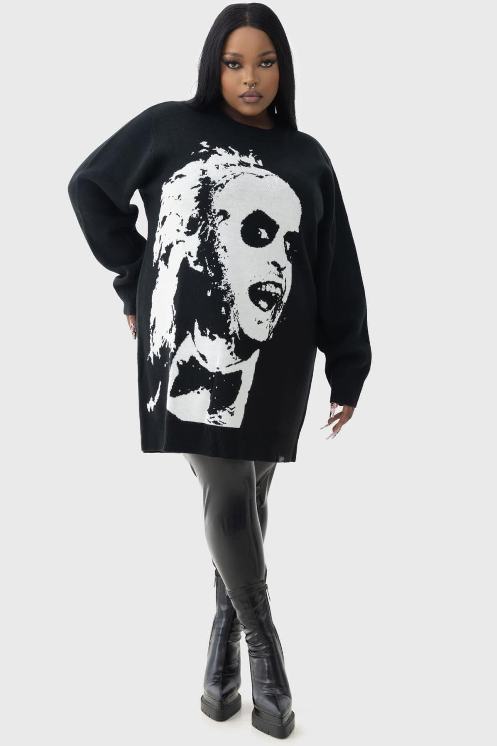 Women Sweaters | Killstar Ghost With The Most Intarsia Sweater