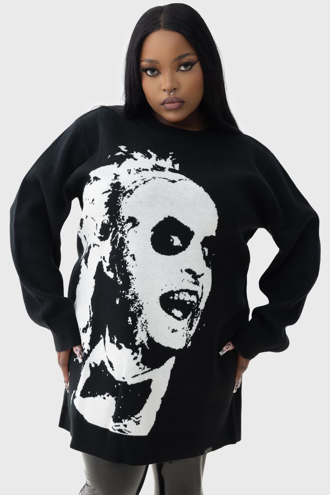 Women Sweaters | Killstar Ghost With The Most Intarsia Sweater