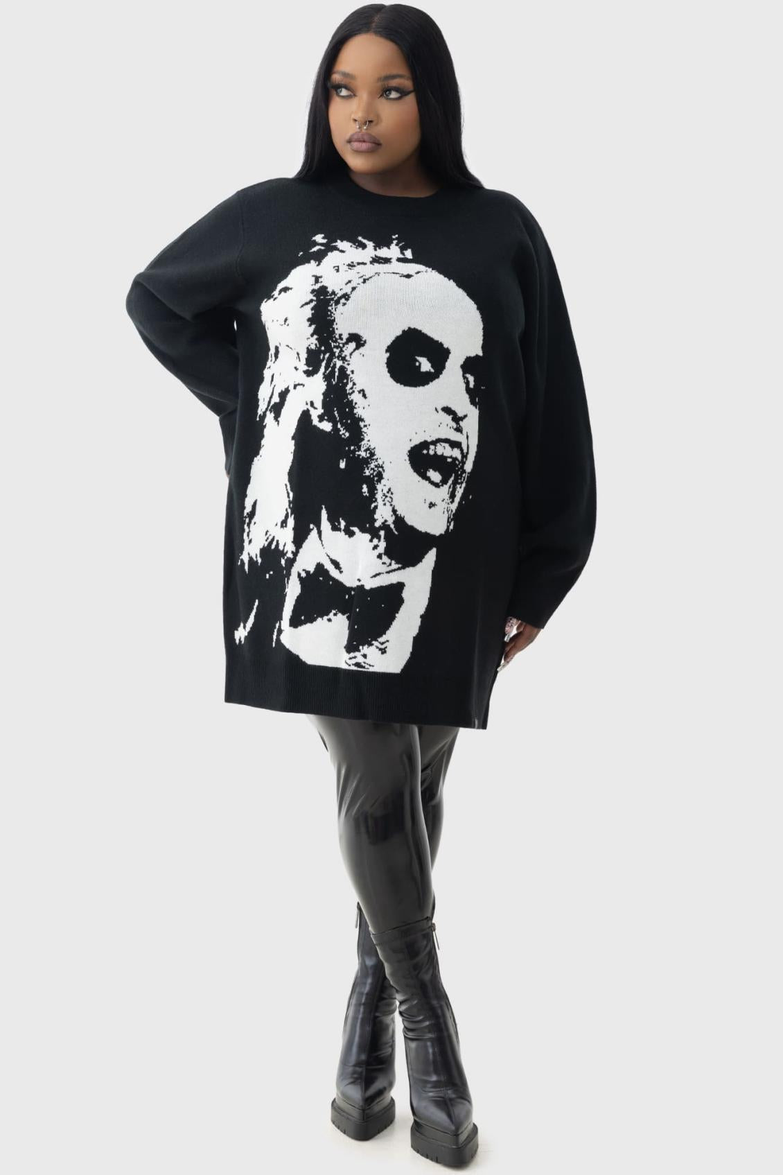Women Sweaters | Killstar Ghost With The Most Intarsia Sweater