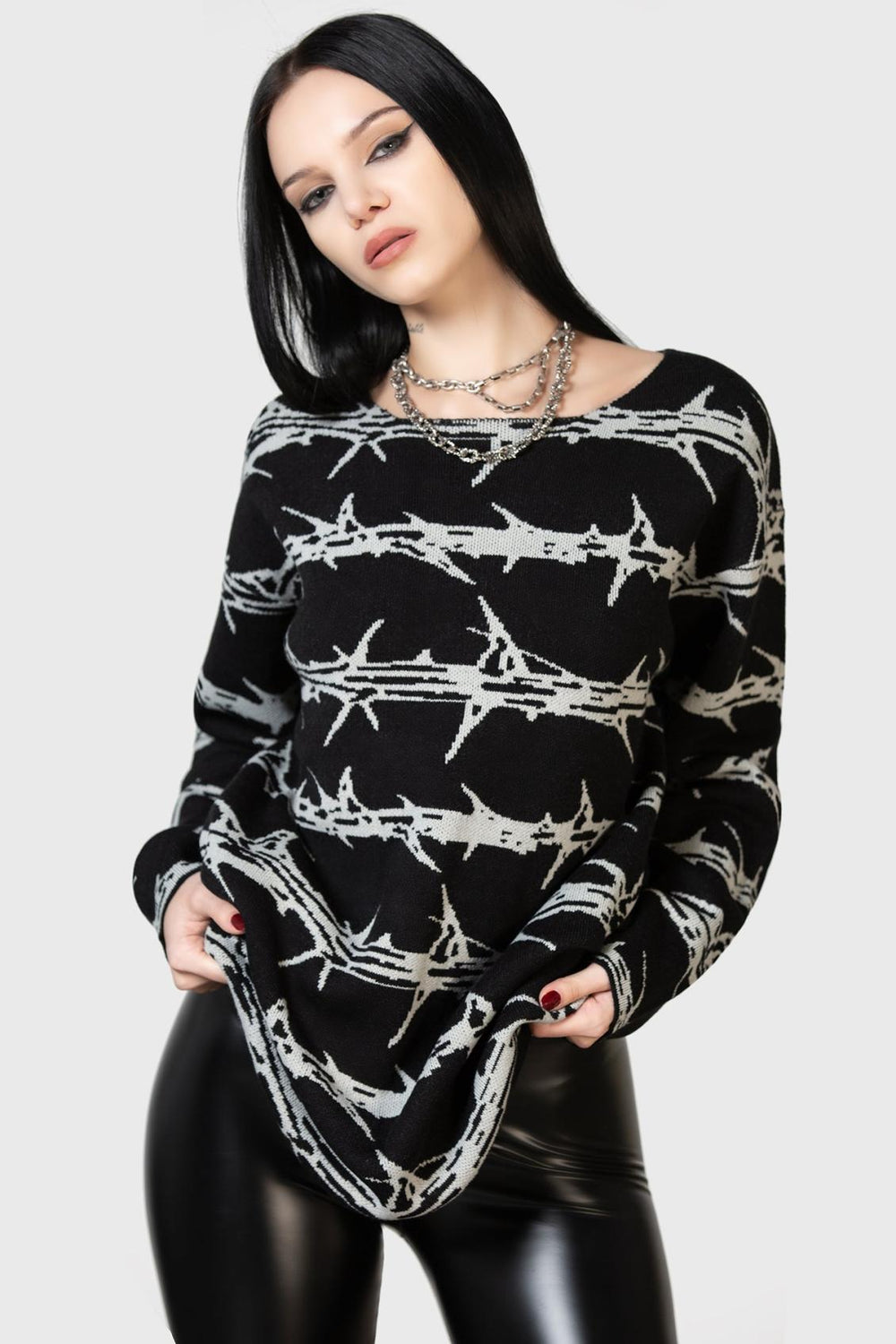 Women Sweaters | Killstar Prickled Contention Knit Sweater