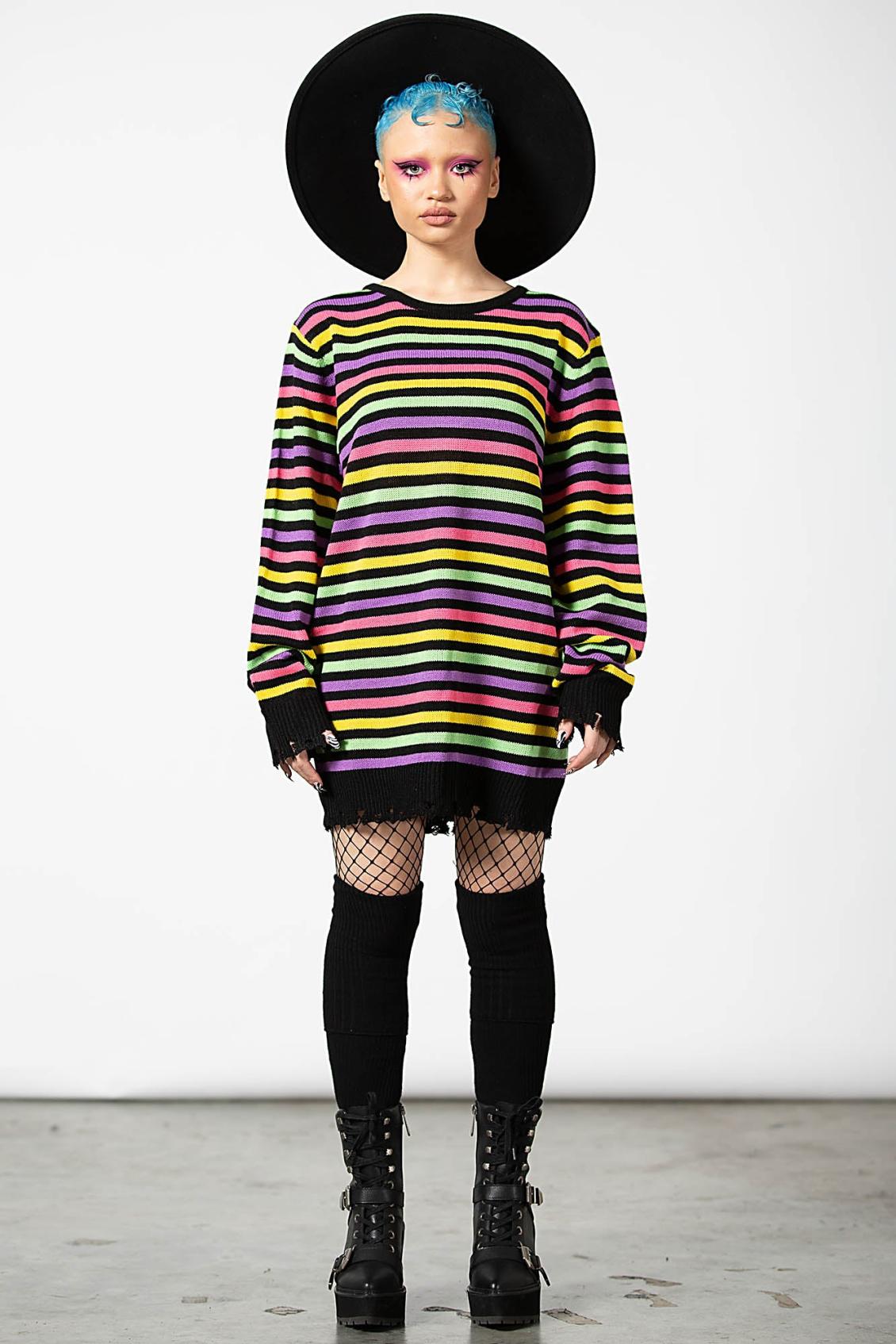 Women Sweaters | Killstar Rainbow Warrior Knit Sweater
