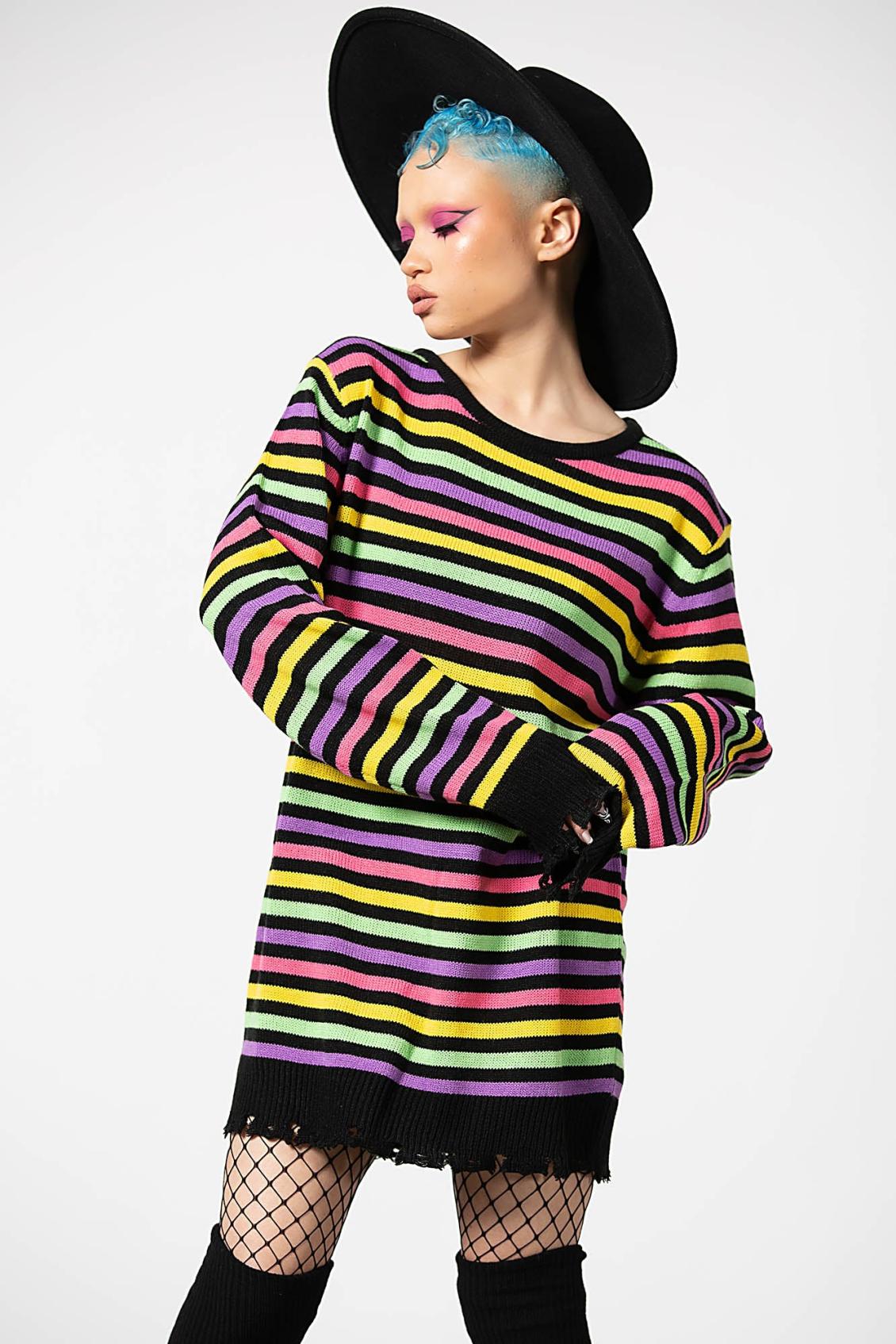 Women Sweaters | Killstar Rainbow Warrior Knit Sweater