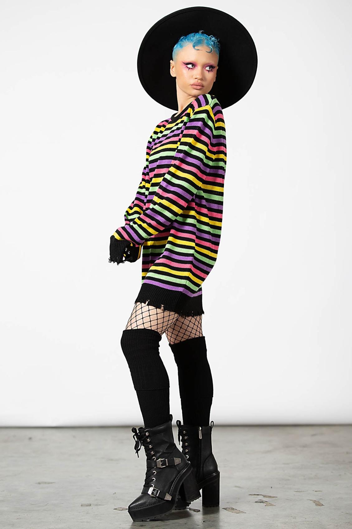Women Sweaters | Killstar Rainbow Warrior Knit Sweater