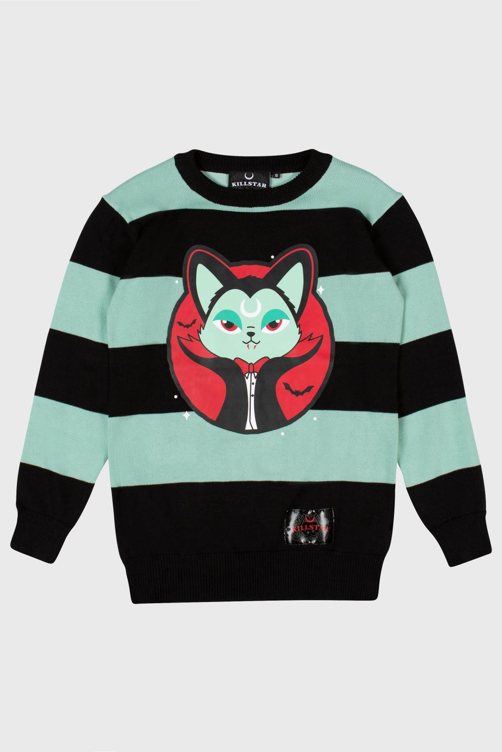 Women Sweaters | Killstar Vampurr Stripe Sweater [MINT]