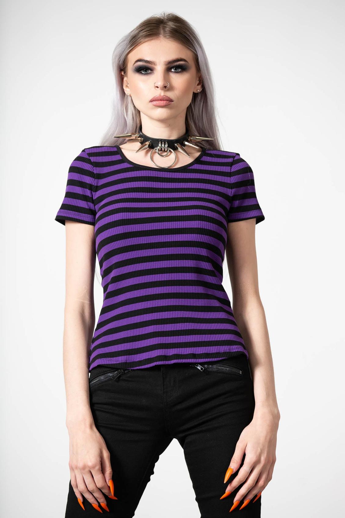 Women T-Shirts &amp; Vests | Killstar Blair Short Sleeve Top [PURPLE]