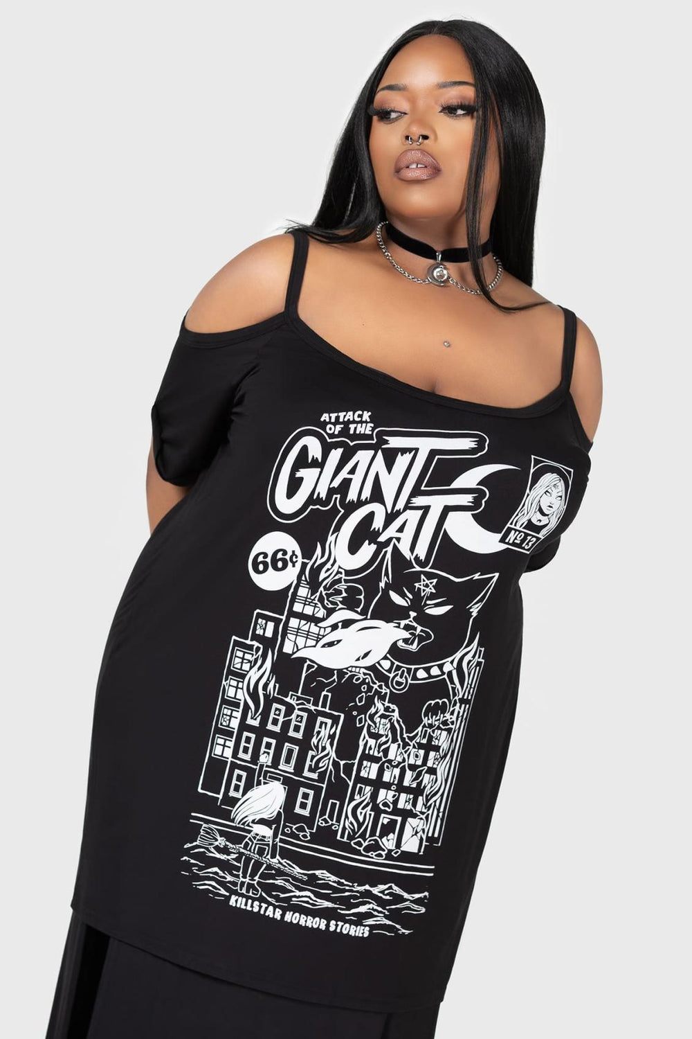 Women T-Shirts &amp; Vests | Killstar Cat Attack Distress Top