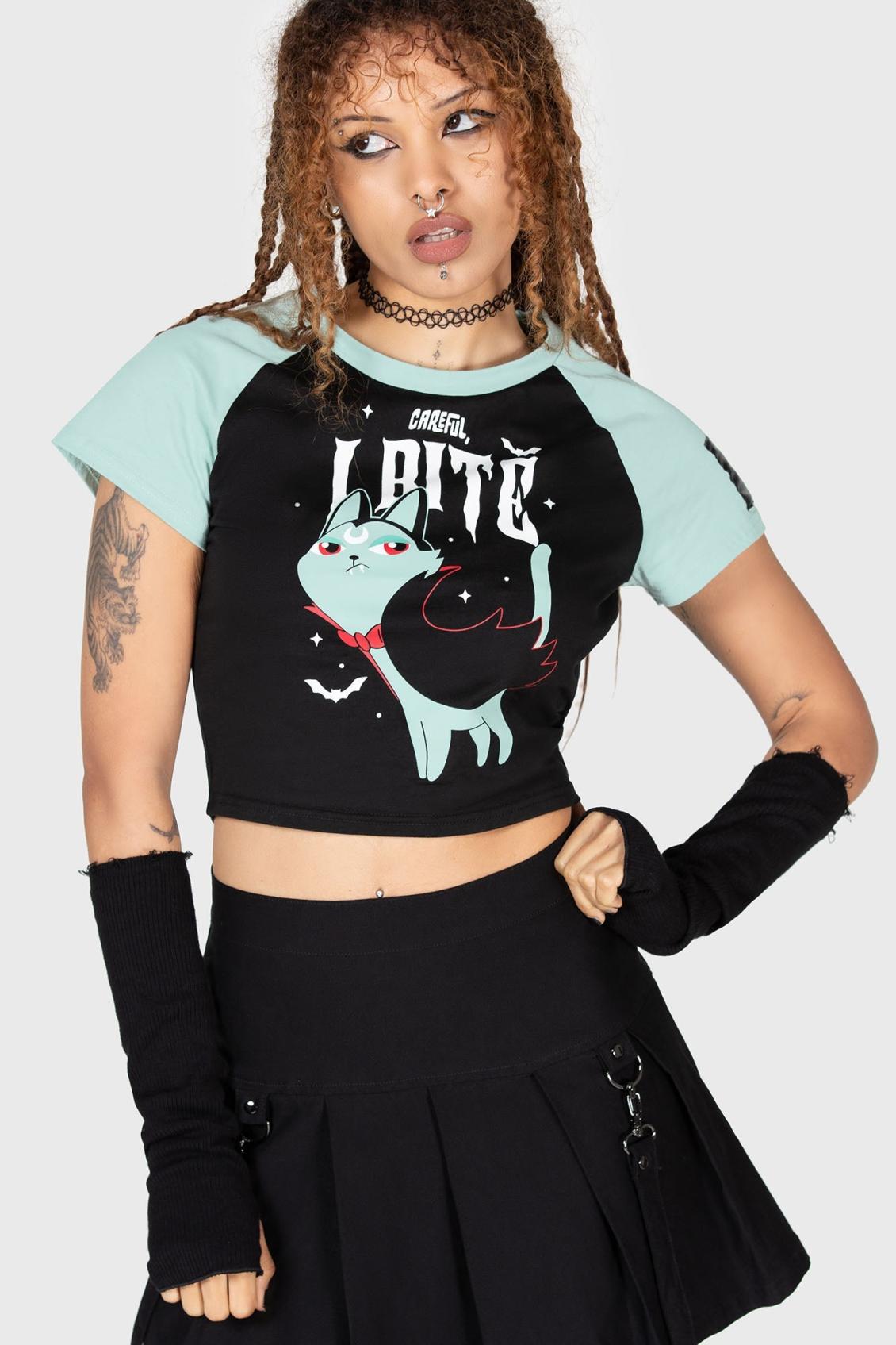 Women T-Shirts &amp; Vests | Killstar Cat Spat Shrunk Tee