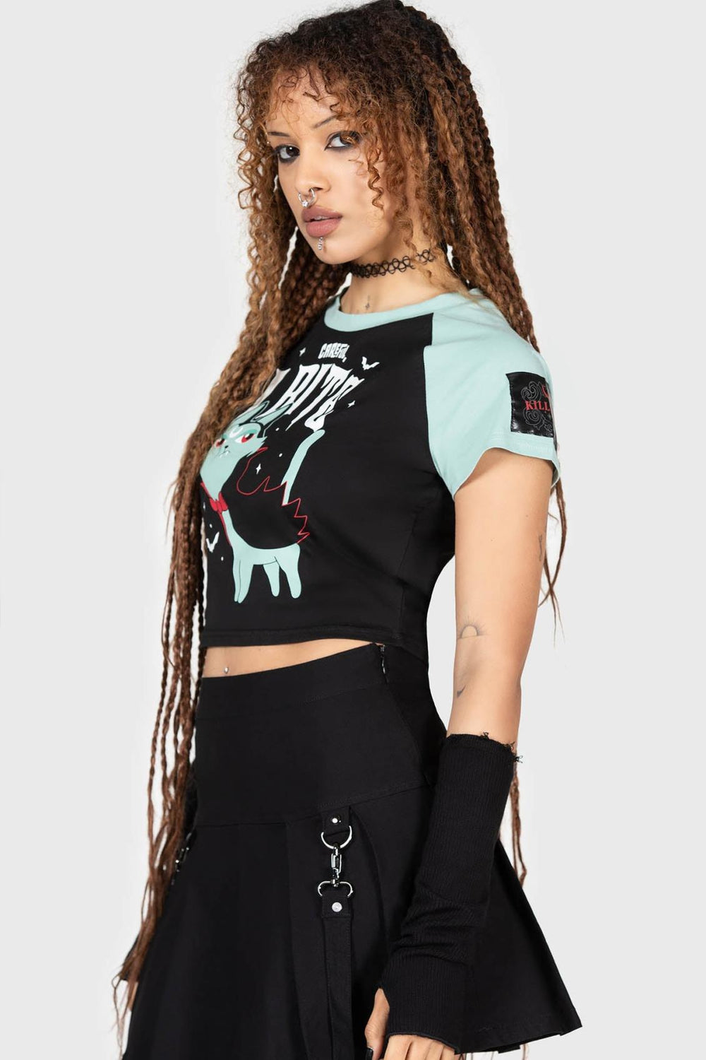 Women T-Shirts &amp; Vests | Killstar Cat Spat Shrunk Tee