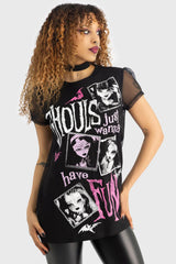 Women T-Shirts &amp; Vests | Killstar Ghoul Friends Sheer Combo Top