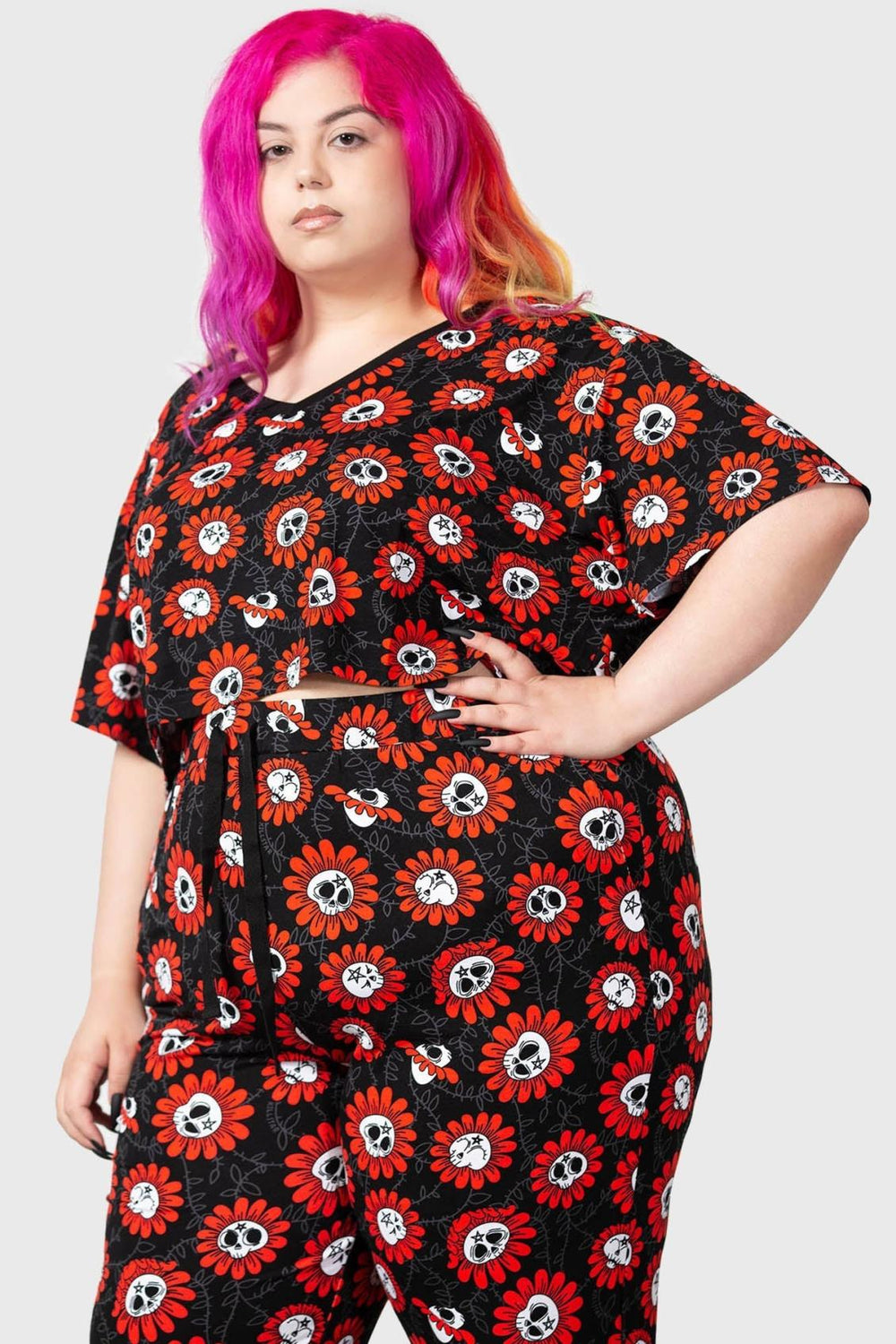 Women T-Shirts &amp; Vests | Killstar Gloomy Garden V-Neck Top