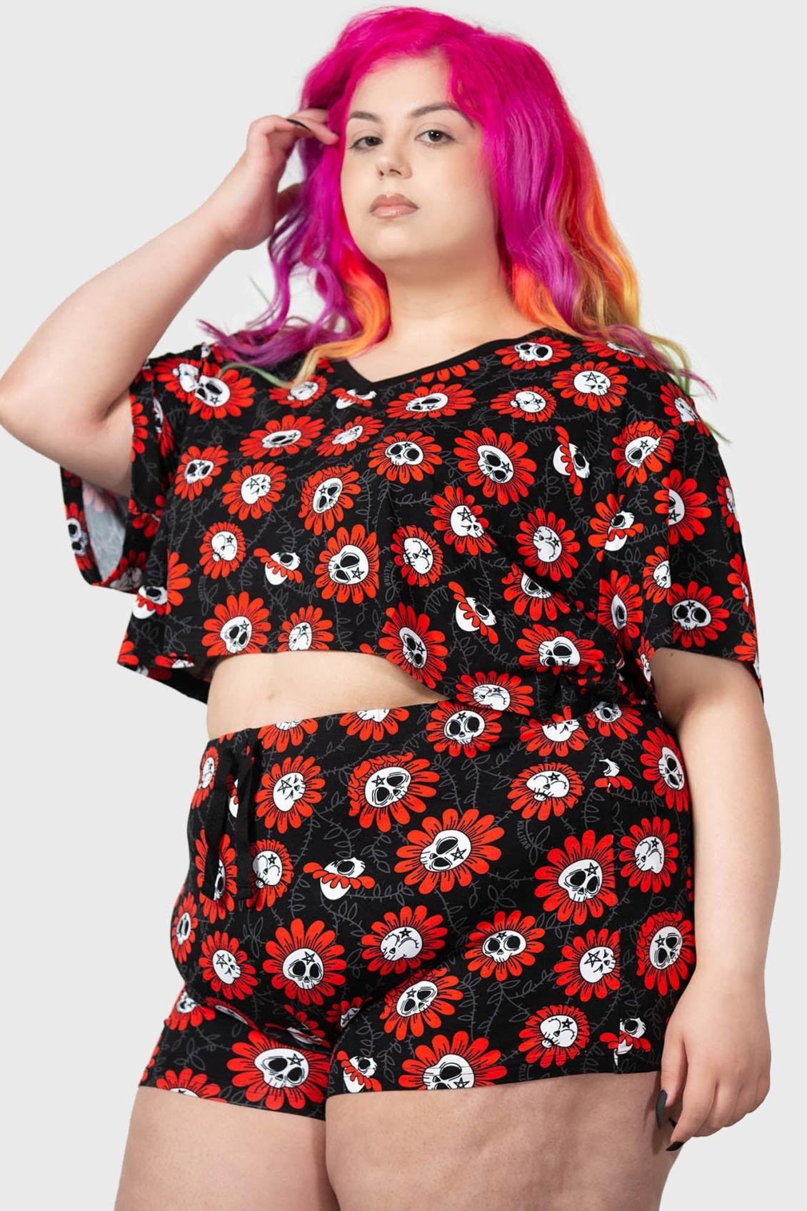 Women T-Shirts &amp; Vests | Killstar Gloomy Garden V-Neck Top