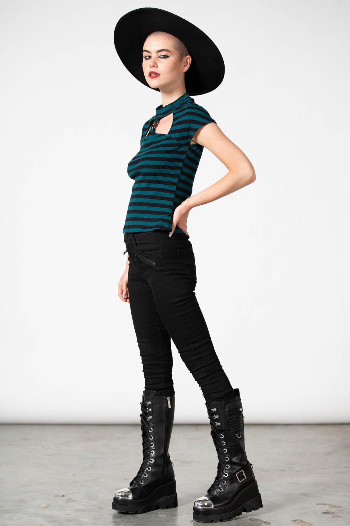 Women T-Shirts &amp; Vests | Killstar Lamia Top [GREEN]