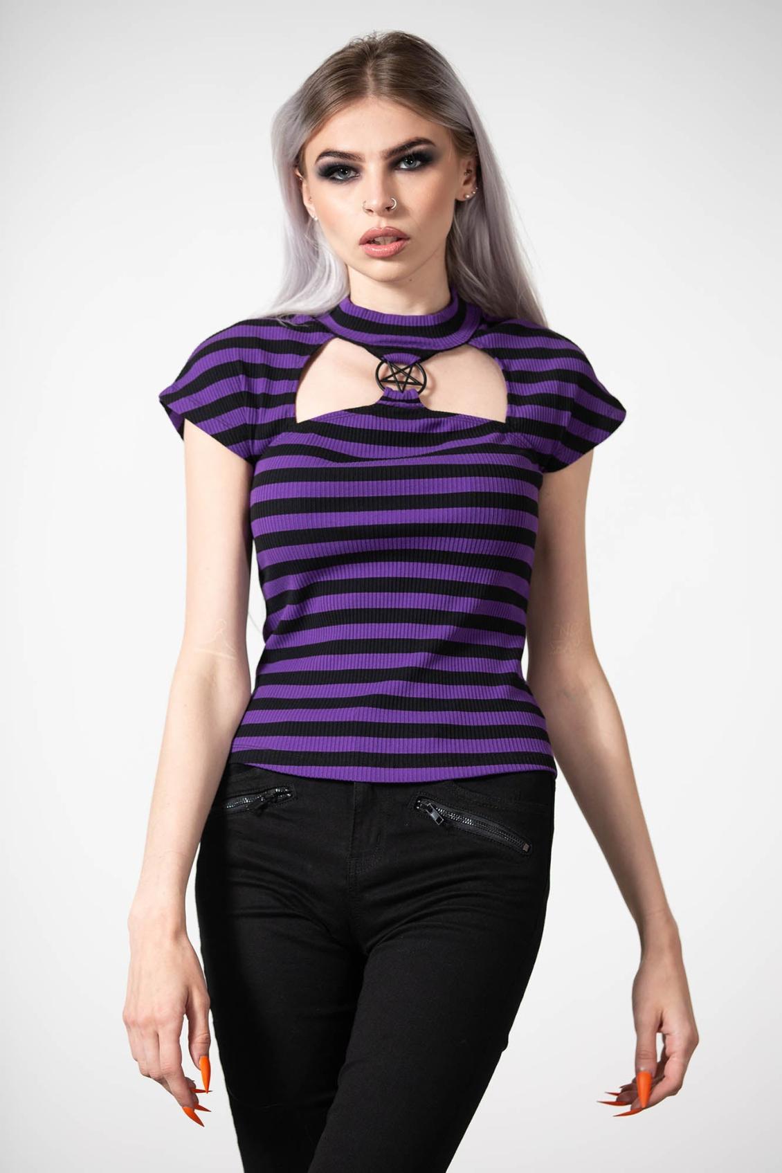 Women T-Shirts &amp; Vests | Killstar Lamia Top [PURPLE]