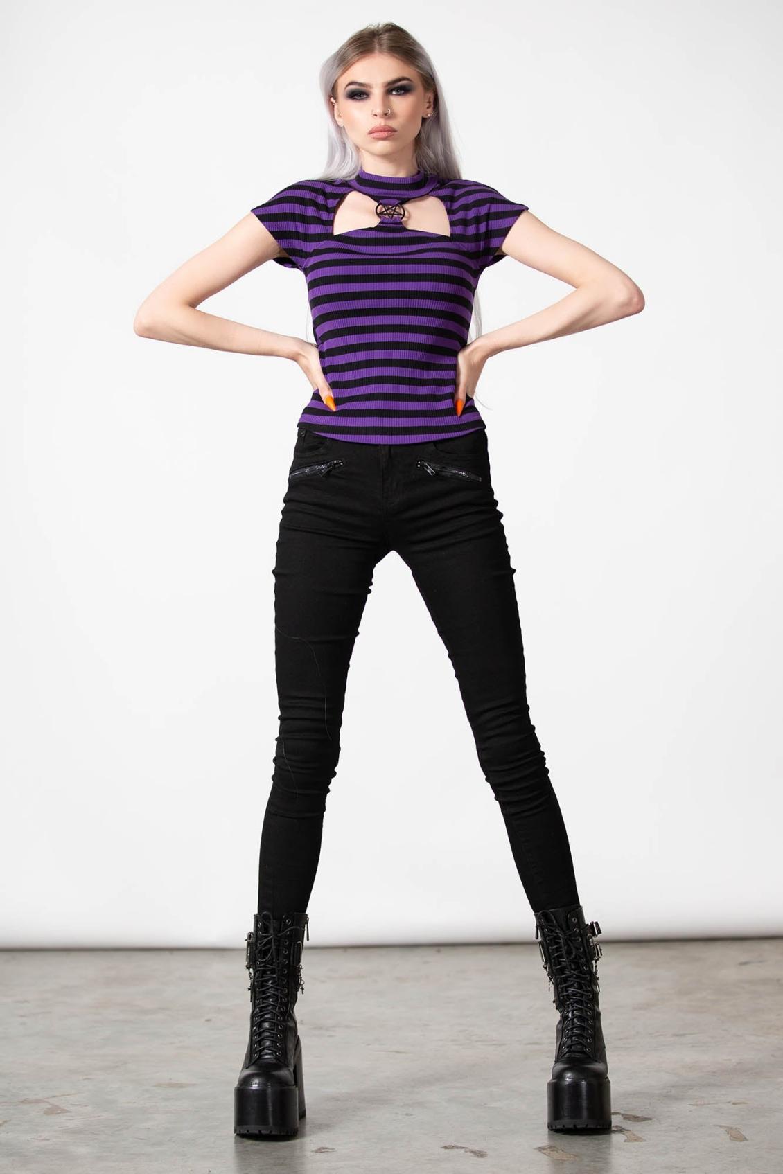 Women T-Shirts &amp; Vests | Killstar Lamia Top [PURPLE]