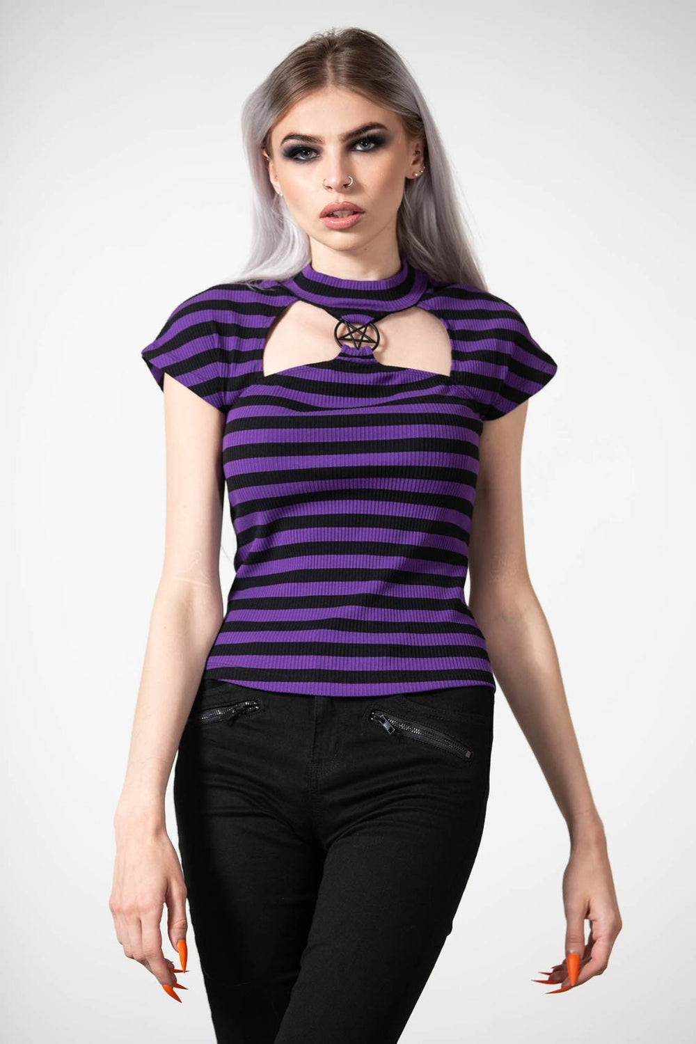 Women T-Shirts &amp; Vests | Killstar Lamia Top [PURPLE]