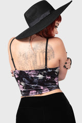 Women T-Shirts &amp; Vests | Killstar Lost In Sin Zip Top [BLACK/PINK]