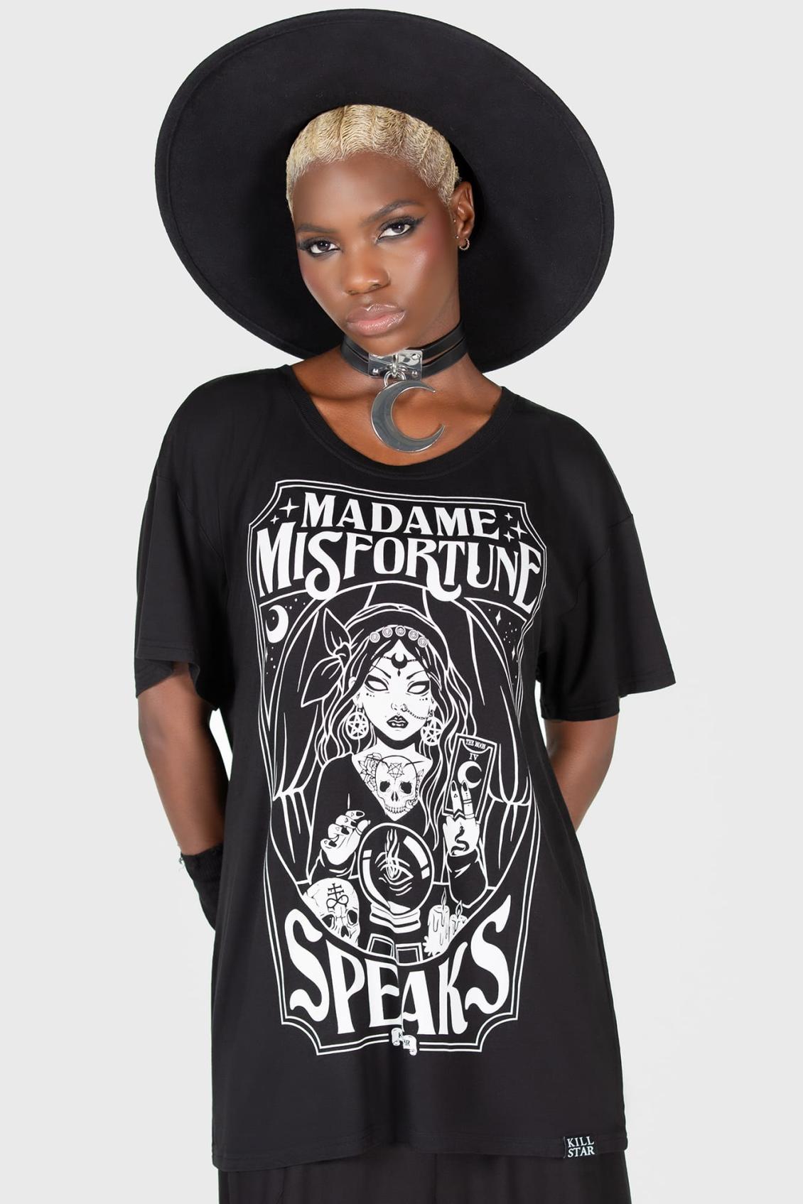 Women T-Shirts &amp; Vests | Killstar Madame Misfortune Relaxed Top