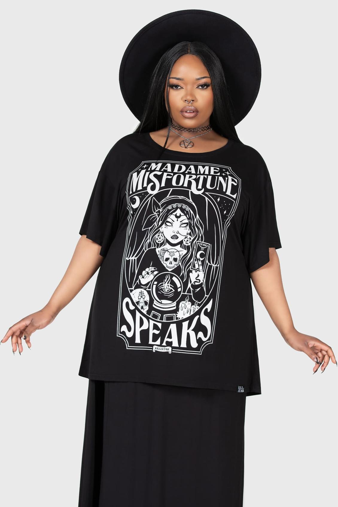 Women T-Shirts &amp; Vests | Killstar Madame Misfortune Relaxed Top