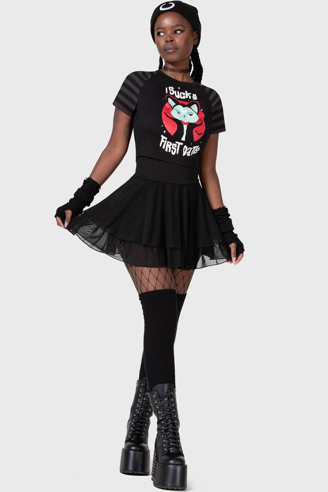 Women T-Shirts &amp; Vests | Killstar Purrrfect Pairing Shrunk Tee