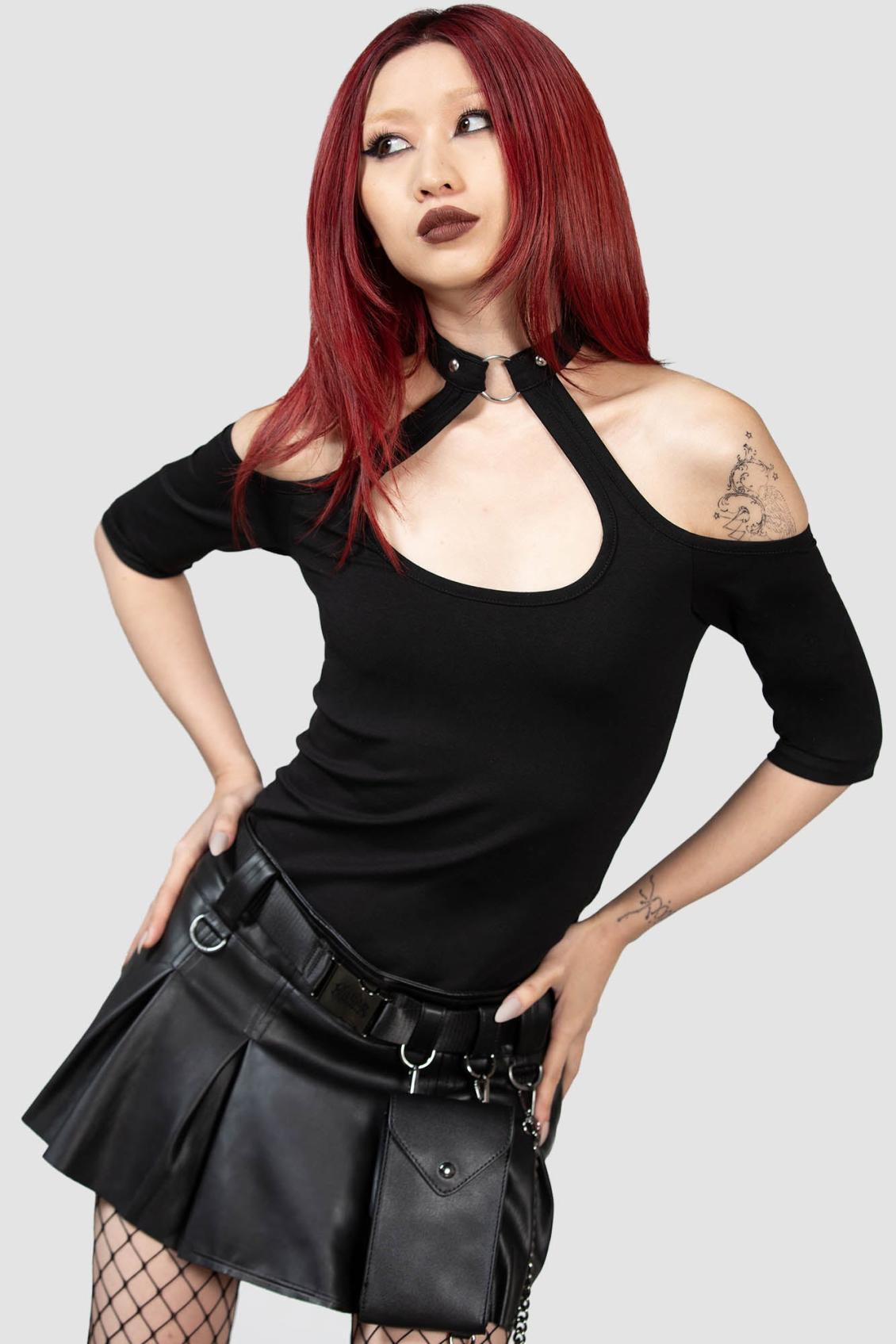 Women T-Shirts &amp; Vests | Killstar Seraphina Choker Top [B]