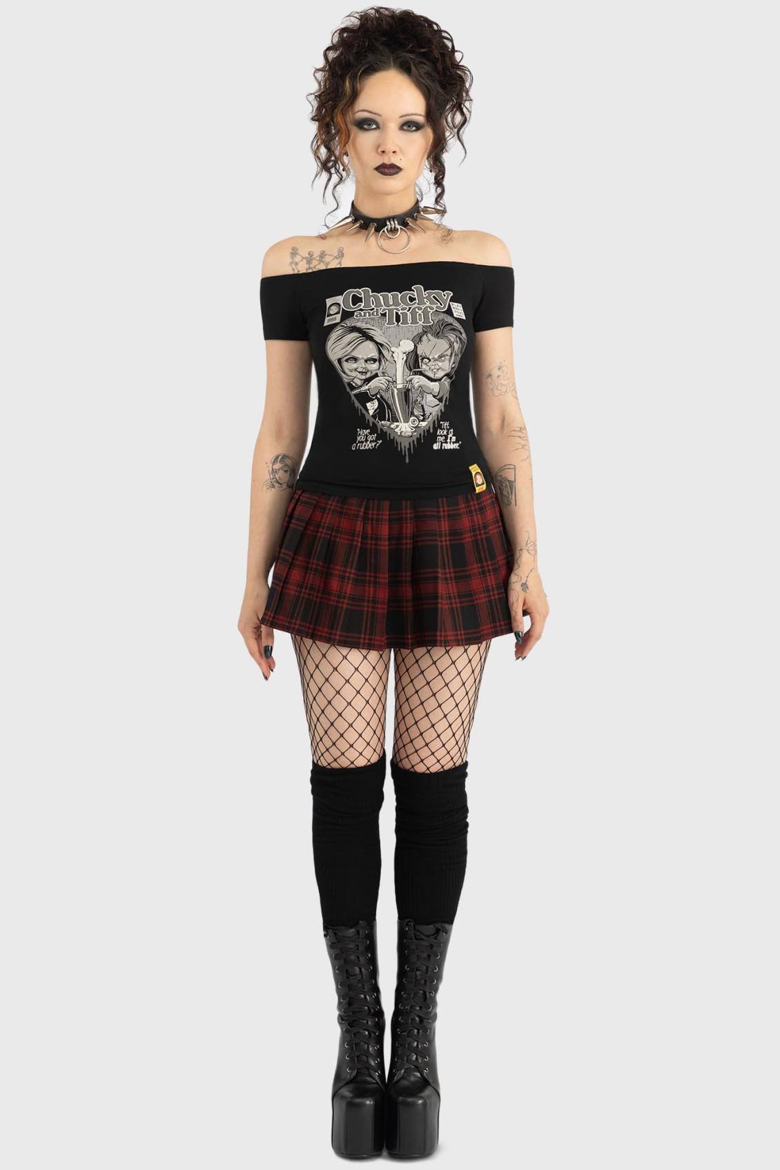 Women T-Shirts &amp; Vests | Killstar Til Death Do Us Part Bardot Top