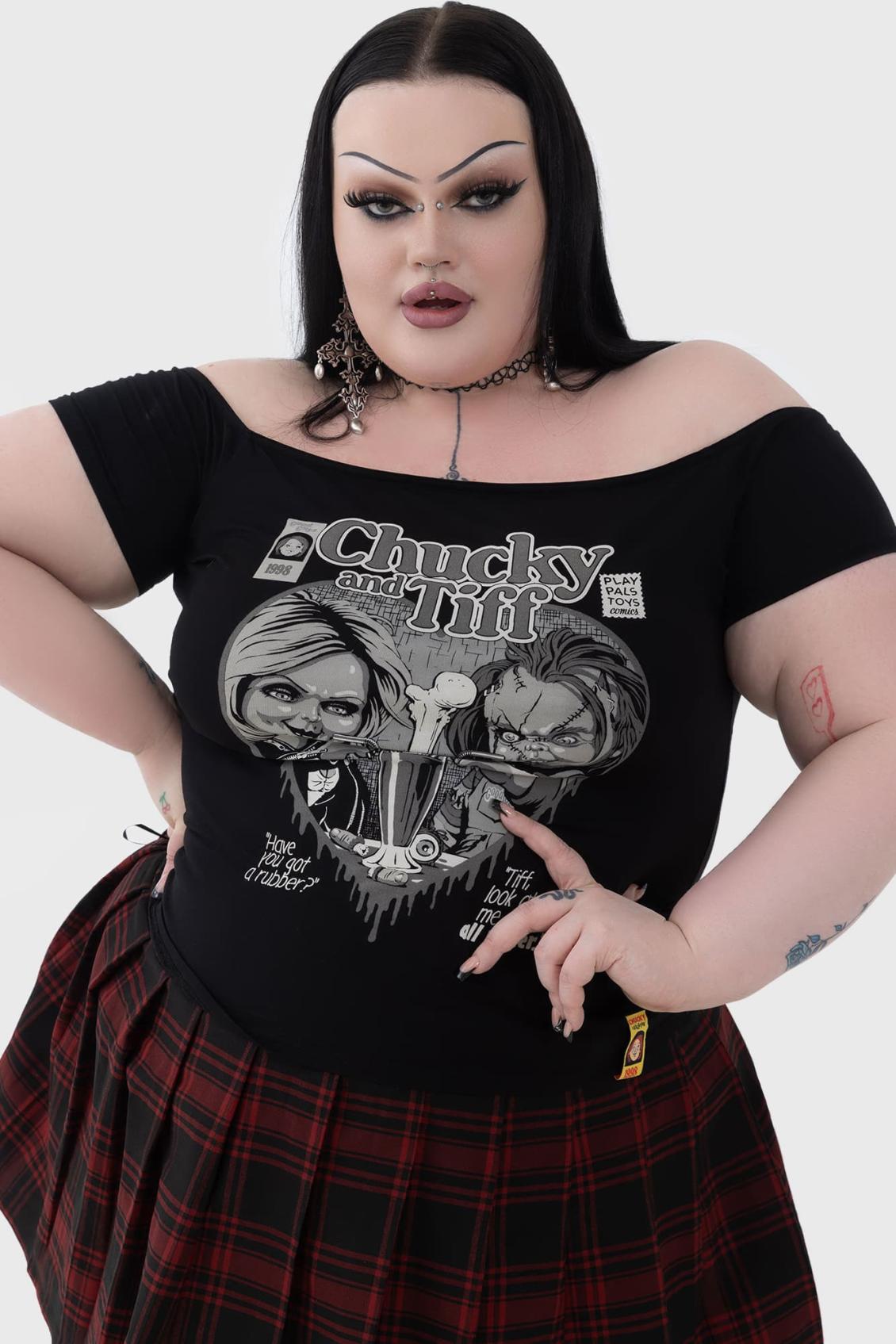Women T-Shirts &amp; Vests | Killstar Til Death Do Us Part Bardot Top