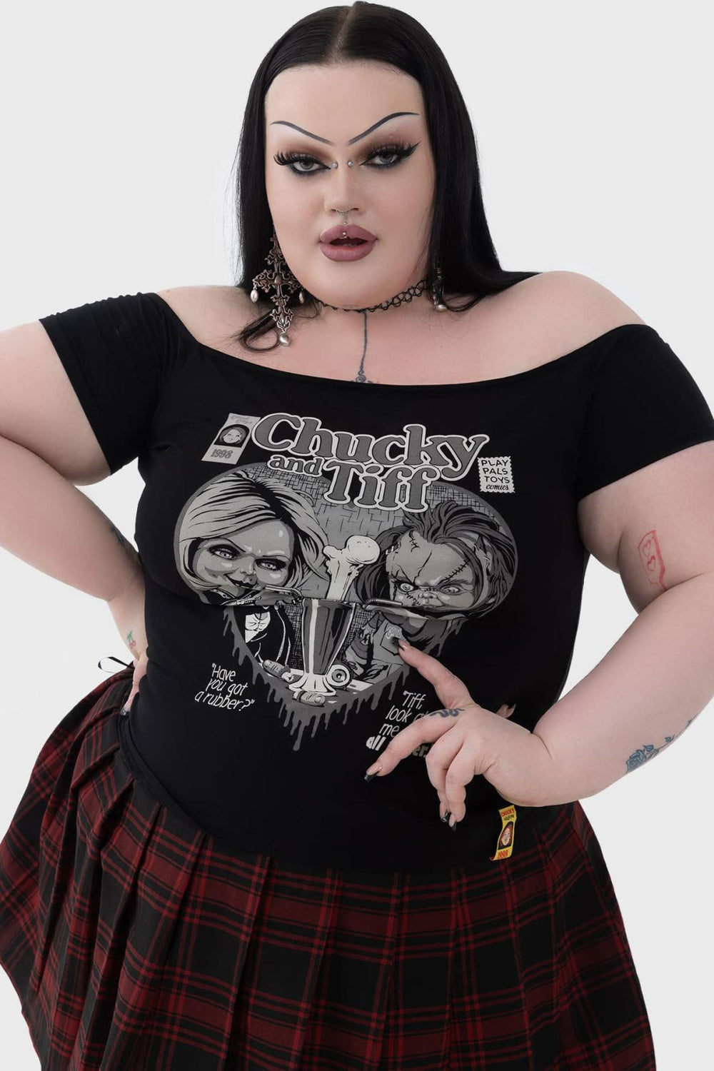 Women T-Shirts &amp; Vests | Killstar Til Death Do Us Part Bardot Top