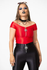 Women T-Shirts &amp; Vests | Killstar Vervain Top [SCARLET]