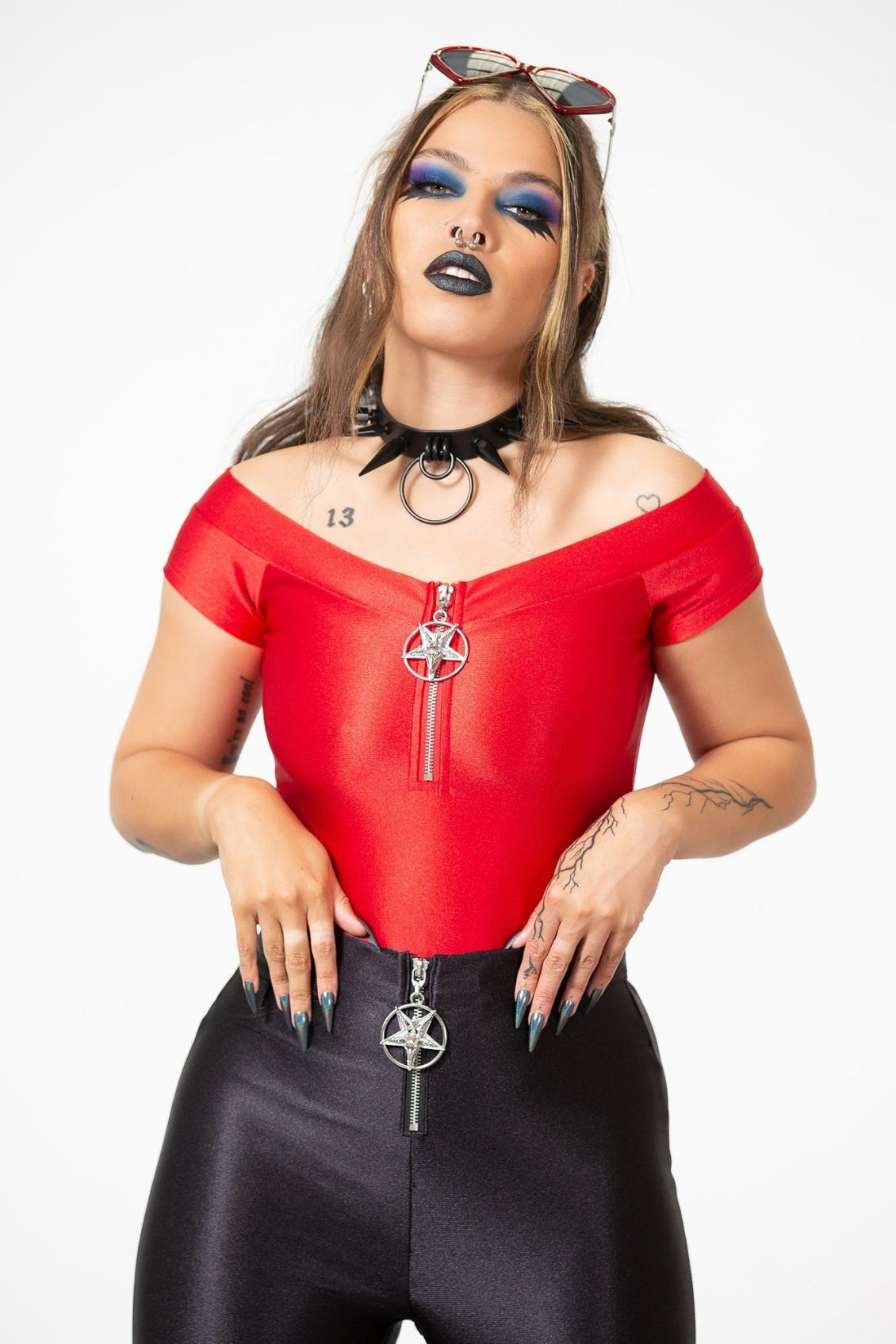 Women T-Shirts &amp; Vests | Killstar Vervain Top [SCARLET]