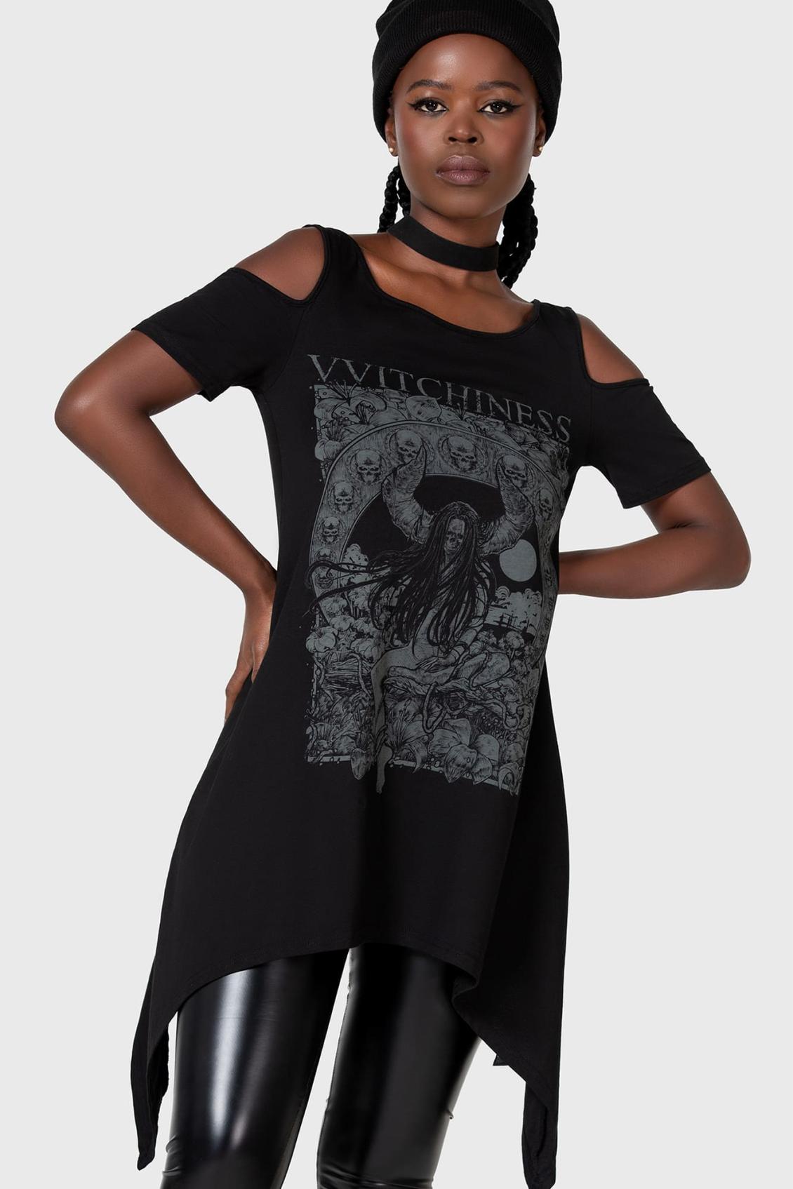 Women T-Shirts &amp; Vests | Killstar Witchiness Cold Shoulder Top