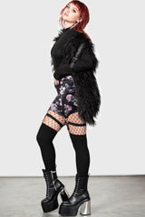 Women Velvet | Killstar Cassandra Velvet Mini Skirt [BLACK/PINK]