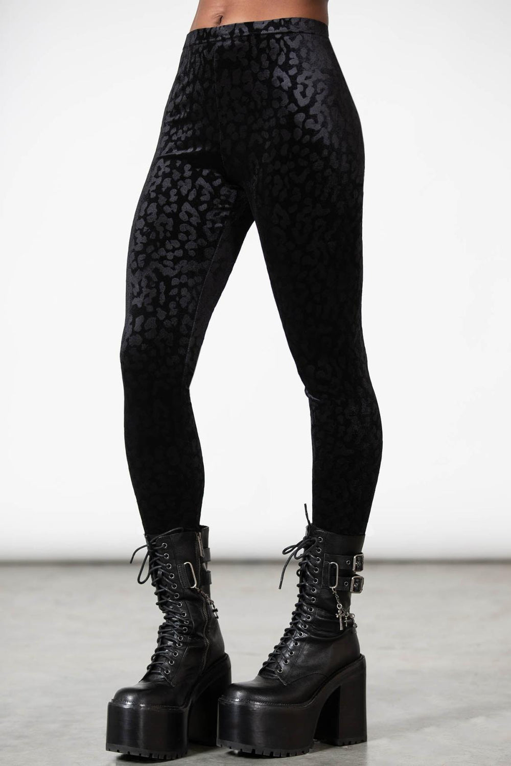 Women Velvet | Killstar Caturday Leggings [B]