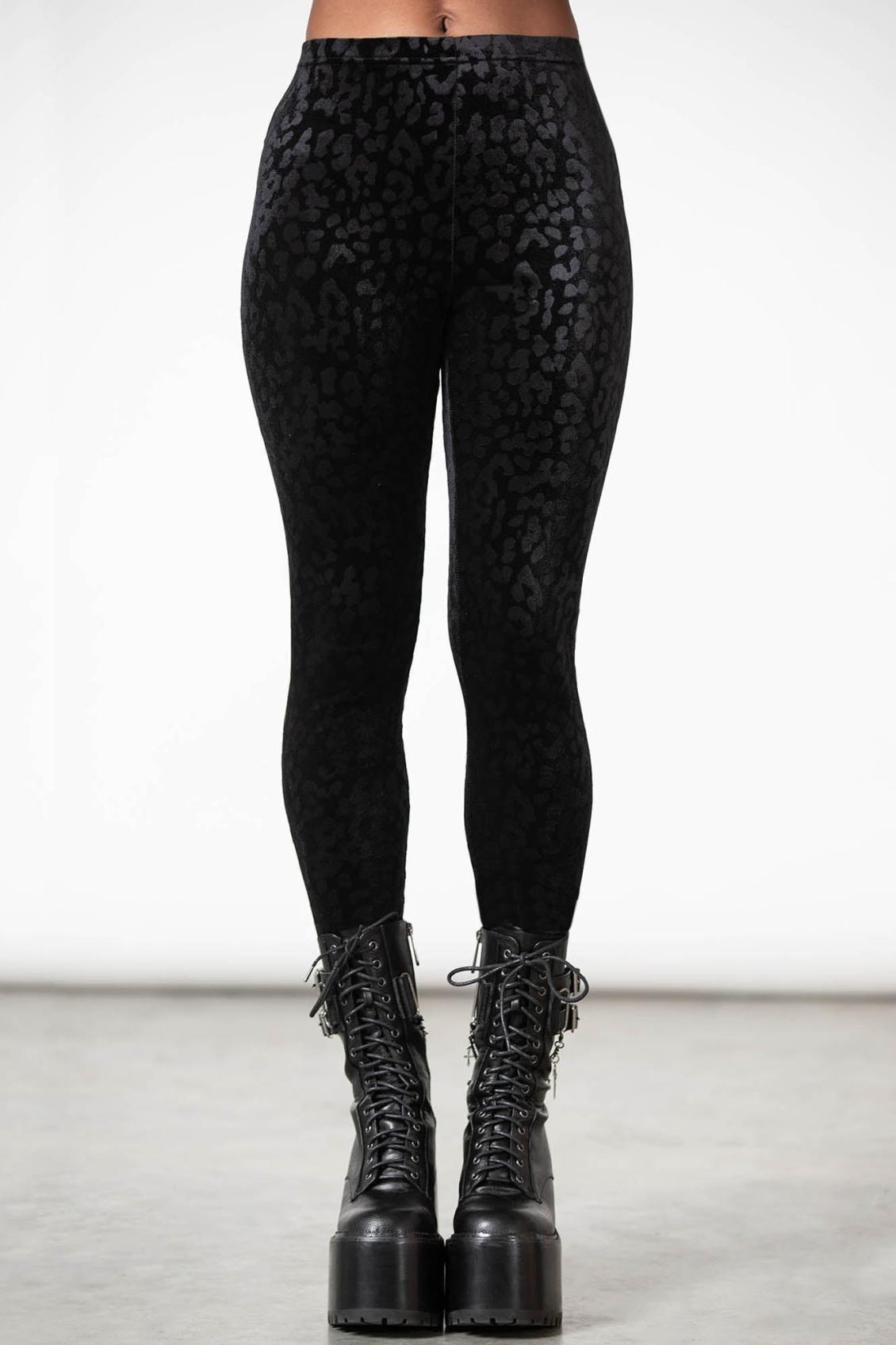 Women Velvet | Killstar Caturday Leggings [B]